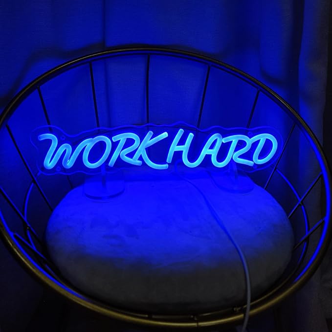 Work Hard Neon Signs for Wall Decor, Neon Light Sign LED Signs for Wall Light - Image 2