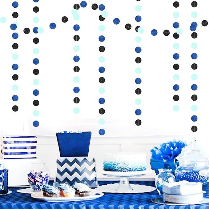 Navy-Blue Black Birthday Party-Decorations Streamers - 52FT Graduation Hanging - Image 5