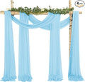 4 Panels Light Blue Wedding Arch Draping Fabric Cheesecloth Fabric 35" x 20FT by REWOMC