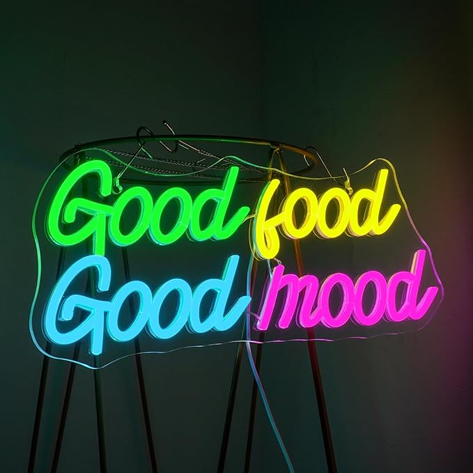 Looklight Good Food Good Mood Neon Sign, Letter Neon Signs - Image 7