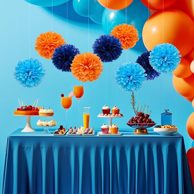 WEVEN Tissue Pom Poms Tissue Paper Flowers Tissue Fluff Balls Party Decorations - Image 3