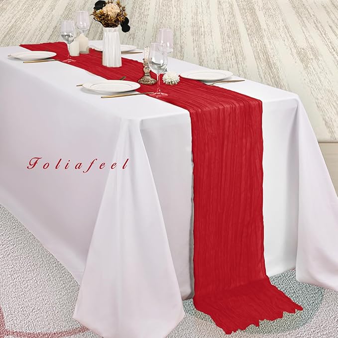 20 Pack Red 10FT Cheesecloth Table Runner Rustic Gauze Fabric Cheese Cloth - Image 4