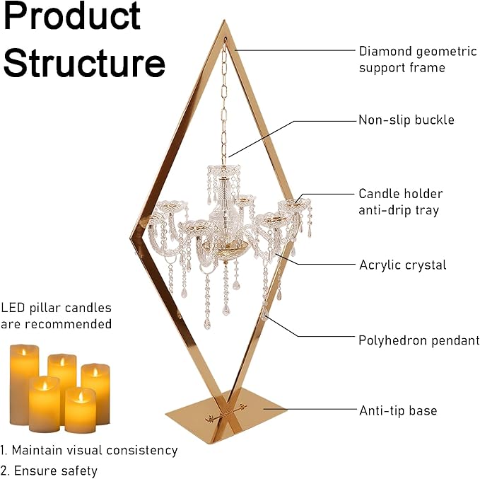 4PCS Elegant Metal Diamond Candle Holder - Image 8