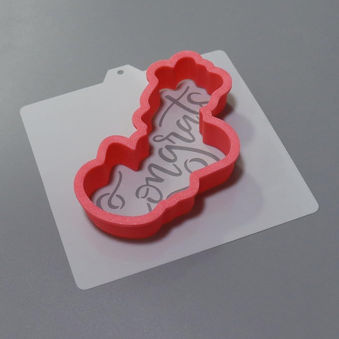 Congrats Hand Lettered Stencil and Cookie Cutter, Cookie Stencil, Cutter Stenci - Image 4