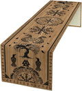 Viking Tree of Life Table Runner, Wooden Printed Eagle Dragon Boat Rudder by ShiTingYu