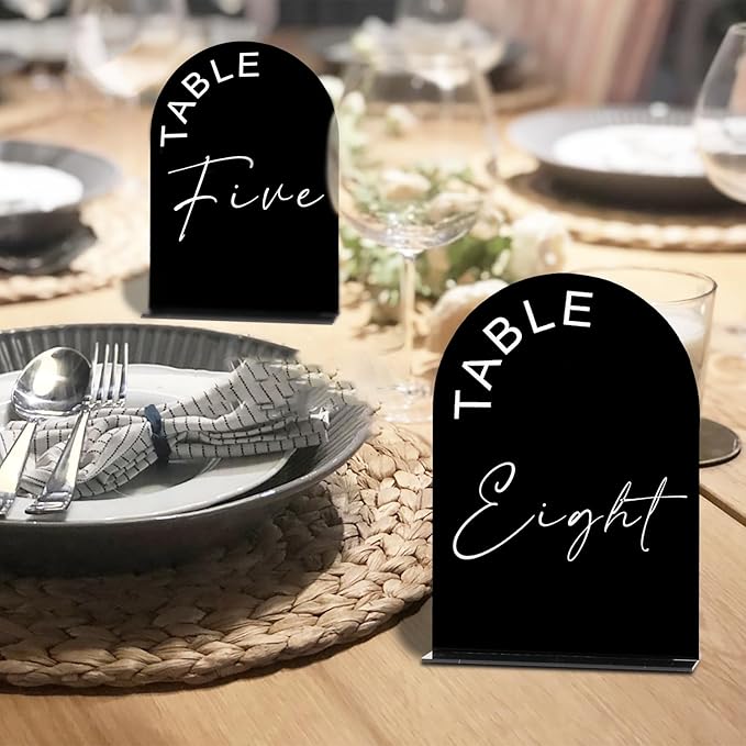 Black Arch Wedding Table Numbers 1-15 - Image 5