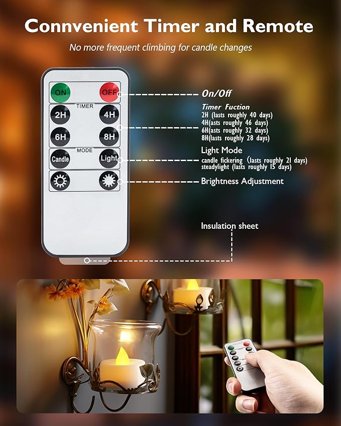 Homemory 24pcs Flameless LED Tea Lights - Image 6