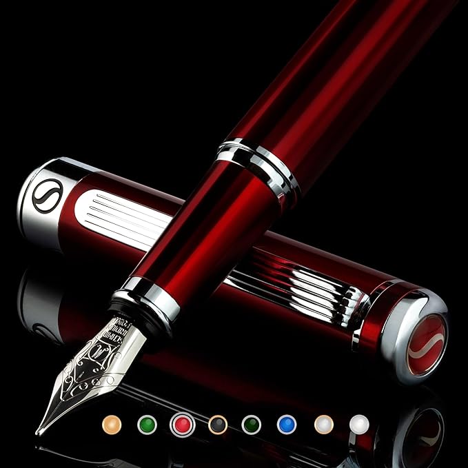 Scriveiner Deep Crimson Red Fountain Pen by Scriveiner