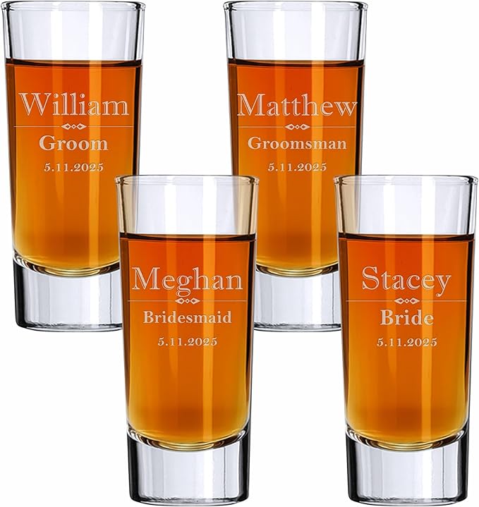 Custom Engraved Shot Glass – 2oz Tall Clear Glass – Personalized Gift by BlueRidgeMountainGifts