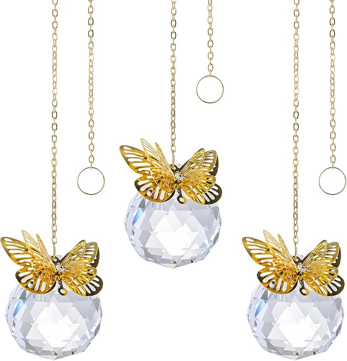 Crystal Suncatchers Gold Butterfly 40mm Crystal Prisms Ball Rainbow Maker - Image 7