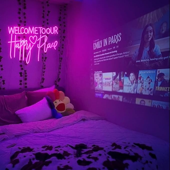 Welcome To Our Happy Place Neon Sign LED Pink Our Happy Place Neon Light - Image 7