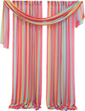 DUOBAO Rainbow Sheer Chiffon Wedding Arch Backdrop – 10ft Tall Fabric Arch by DUOBAO