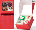 100-Pack 4x4x2 Classic Red Bakery Boxes by Unknown
