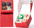 50-Count 4x4x2 Food-Safe Classic Red Bakery Boxes by Unknown