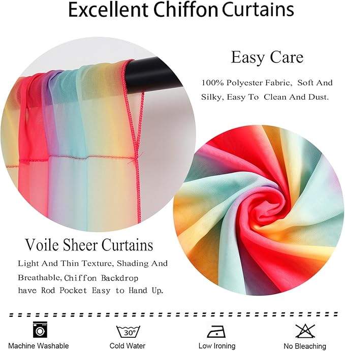 DUOBAO Rainbow Chiffon Wedding Arch Decor - Image 3