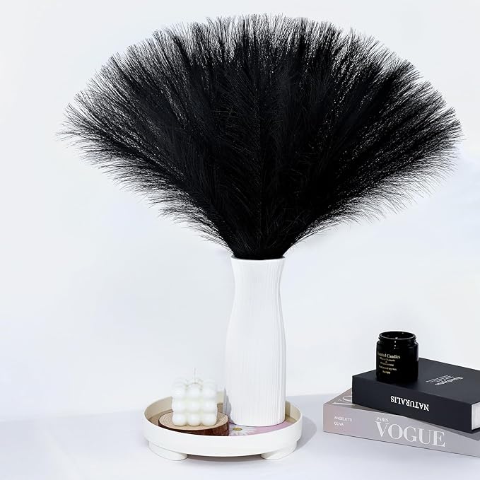 Black Pampas Grass Decor 30 Pcs 21.7 Inch Faux Pampas Grass Bulk Artificial by Unknown