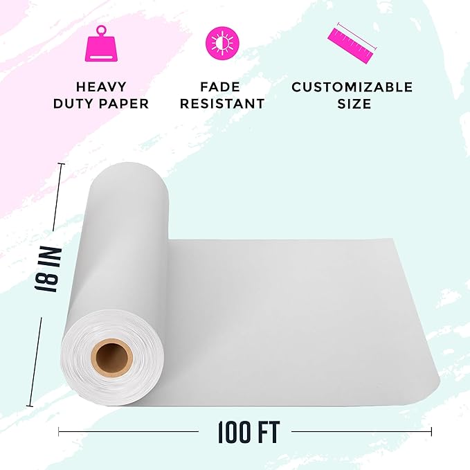Bryco Goods 18”x1200” White Kraft Paper Roll - Image 3