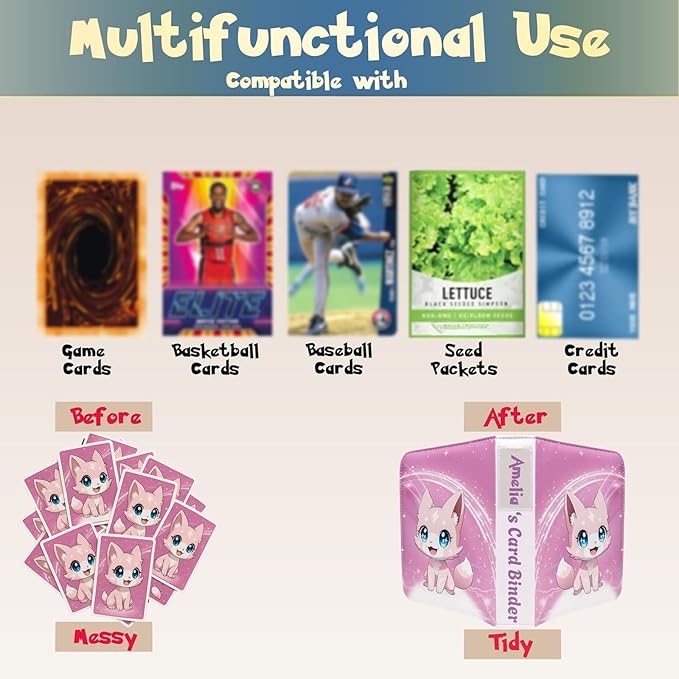 Cute Pink Trading Card Binder 4 Pocket - Image 3