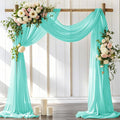 Wedding Arch Draping Fabric 2 Panels 30'' x 18FT Teal Sheer Chiffon Arch Drapery by LINXTAR