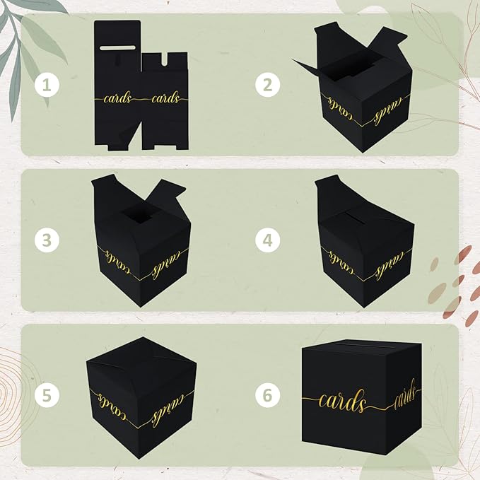 QIKSION Black Card Box for Party, Wedding Reception, Baby Shower - Image 7