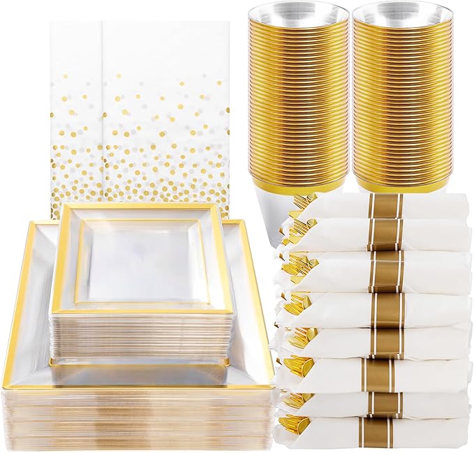 Goodluck 352-Piece Clear Plastic Dinnerware Set by GoodLuck