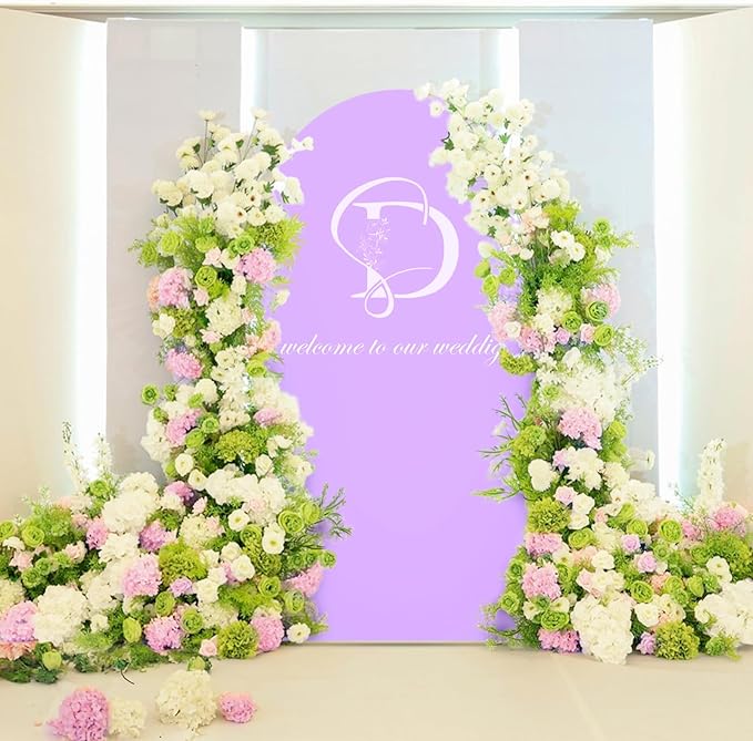 LEBENGURU Upgraded 6FT Wedding Arch Cover, Round Top Chiara Stand Covers - Image 2