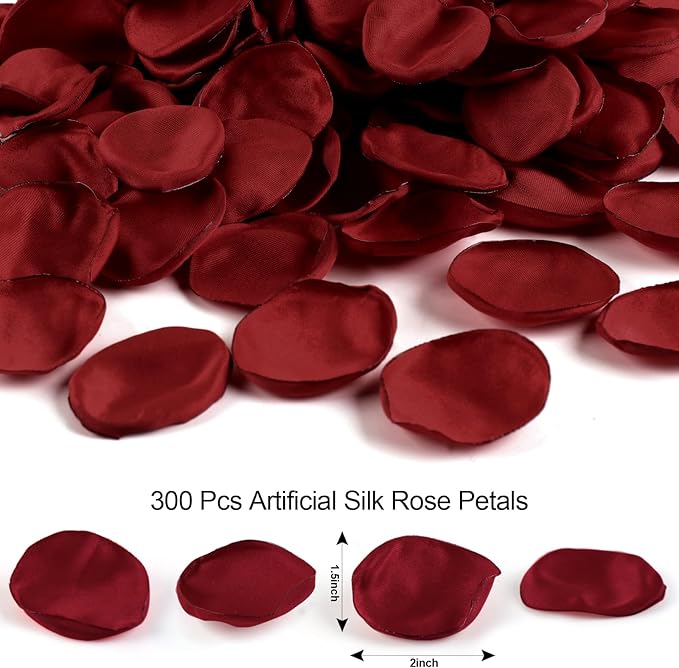 Silk Rose Petals Burgundy 300pcs - Image 5