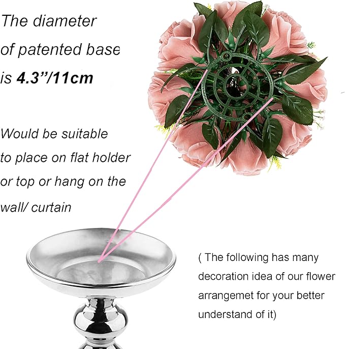 BLOSMON Dusty Pink Flowers Decoration: 6 Pcs Artificial Roses Flowers Balls - Image 5