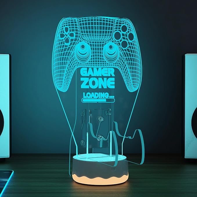 Light up Headset and Controller Stand, 16 Colors 3D LED Lights Gamepad - Image 4
