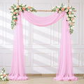 Wedding Arch Draping Fabric Backdrop 2 Panel 60" x 26Ft Pink Drapes Curtains by Suppromo