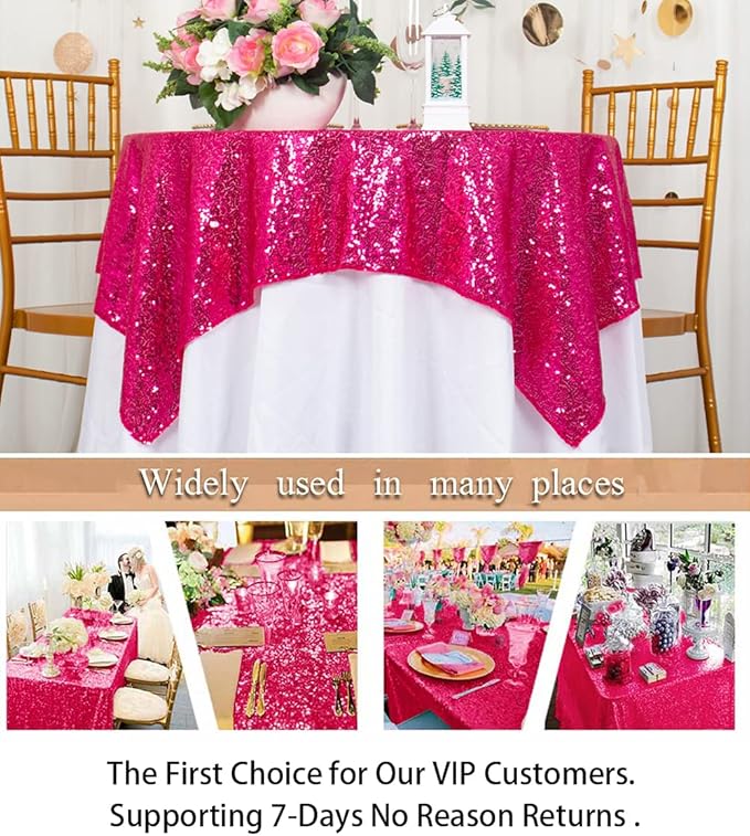 ShinyBeauty Sequin Tablecloth 54x54 Inches - Image 5