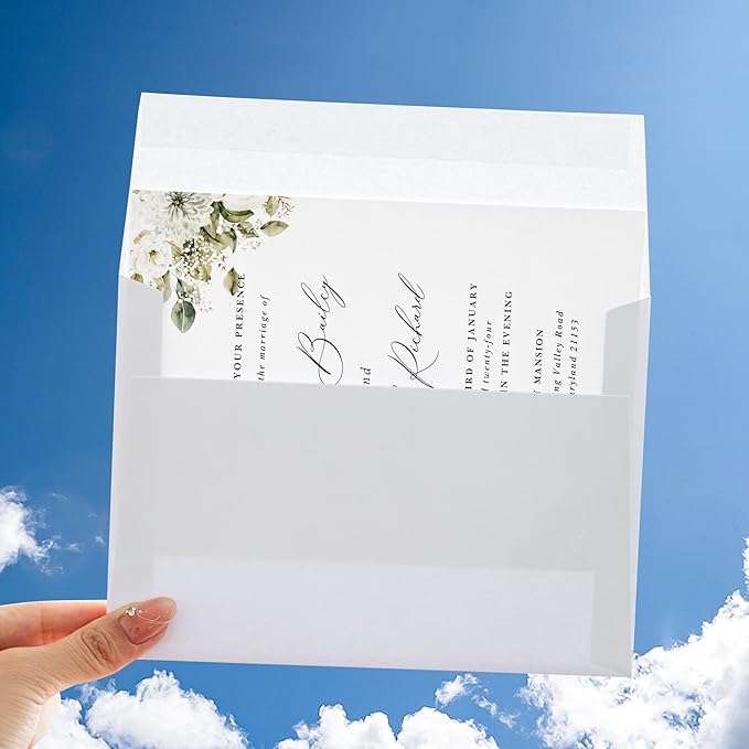 PONATIA 50 PCS 5x7 Envelopes, Self- Adhesive White A7 Envelopes - Image 4