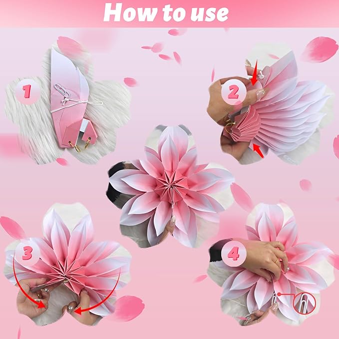 ADLKGG Paper Flower Fan Decorations, Tea Party, Spring Summer Party, Baby Shower - Image 6