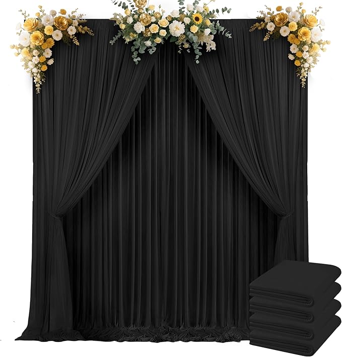 20x10ft Backdrop Curtains for Parties, 4 Panels 5x10ft Photography Backdrop by JKLUMI