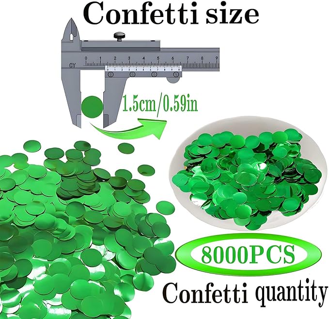 Green Round Foil Confetti Beautiful Metallic Table Confetti Glitter - Image 2