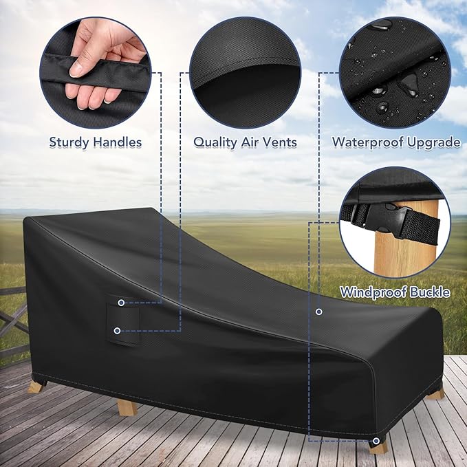 Chaise Lounge Covers Outdoor Waterproof, Heavy Duty Patio Furniture Covers - Image 3