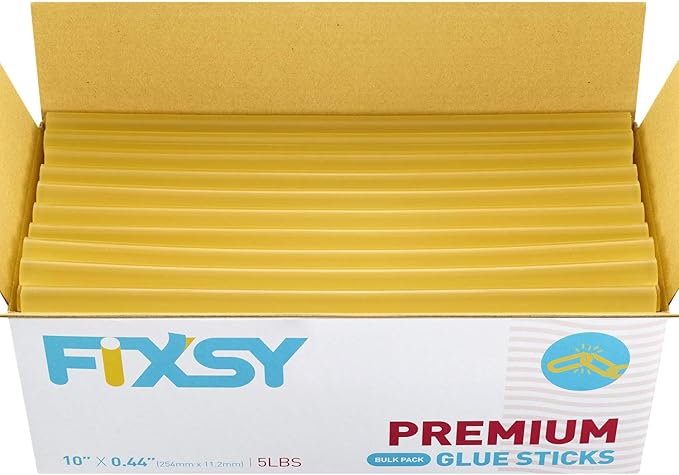 FIXSY Hot Glue Gun Sticks Premium, Full Size 10" Long x .44" Diameter 7/16 11mm by FIXSY+Hot+Glue