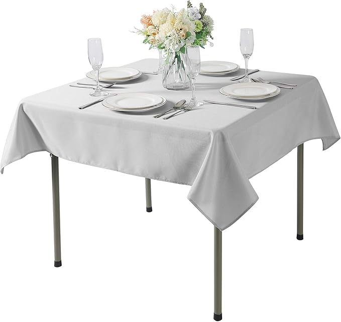 Cupuamon Square Tablecloth 52x52 inch Washable Polyester Fabric Table Cloth by Cupuamon