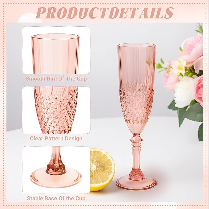 Plastic Champagne Flutes, for Weddings Bachelor Parties Toasting and Events - Image 6