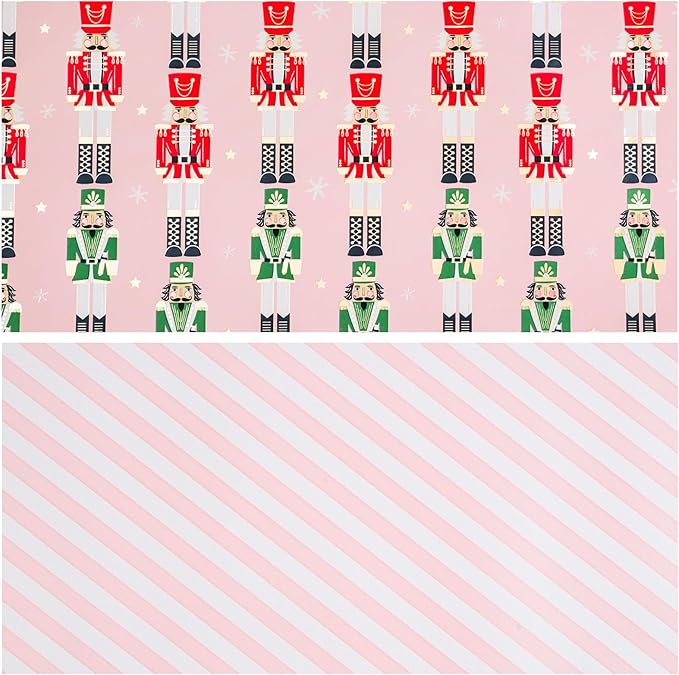 LeZakaa Christmas Pink Wrapping Paper Mini Roll - Image 7