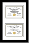 Creative Picture Frames 14X24Bk-W Black Vertical Double Diploma Frame by CreativePictureFrames