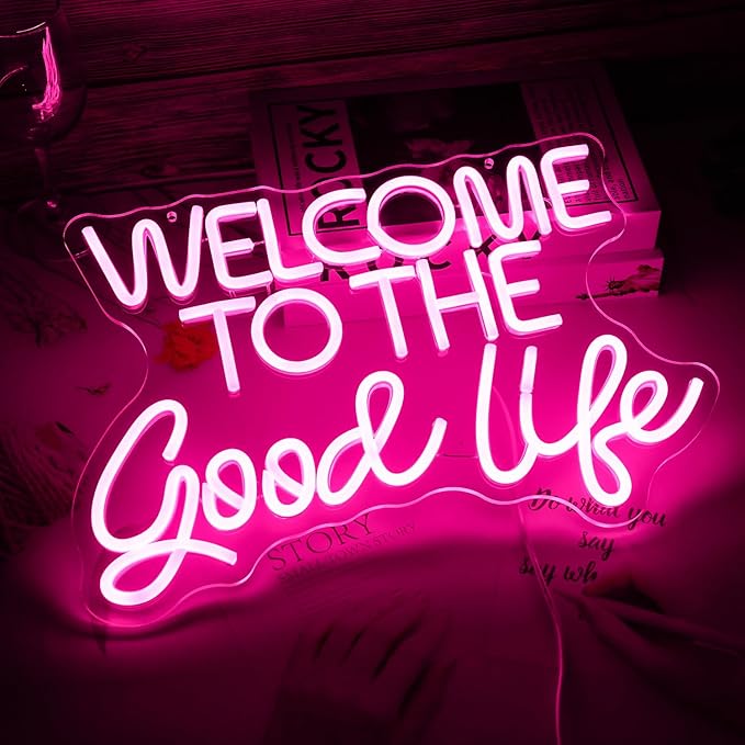 Welcome To The Good Life Neon Sign Letter LED Neon Lights Dimmable USB Powered - Image 5