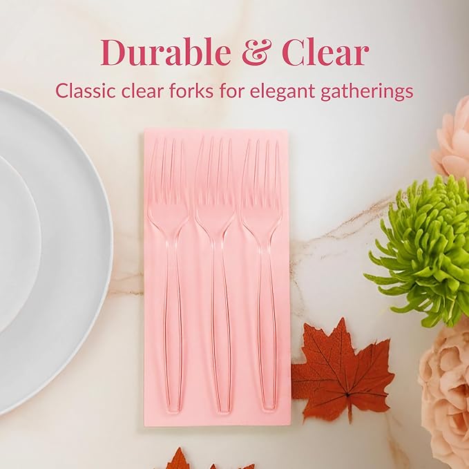 Prestee Clear Plastic Forks 100 Count - Image 2