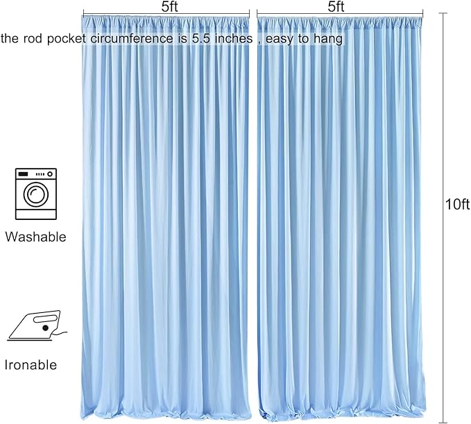 AK TRADING CO. 10 feet x 10 feet Polyester Backdrop Drapes Curtains Panels - Image 3