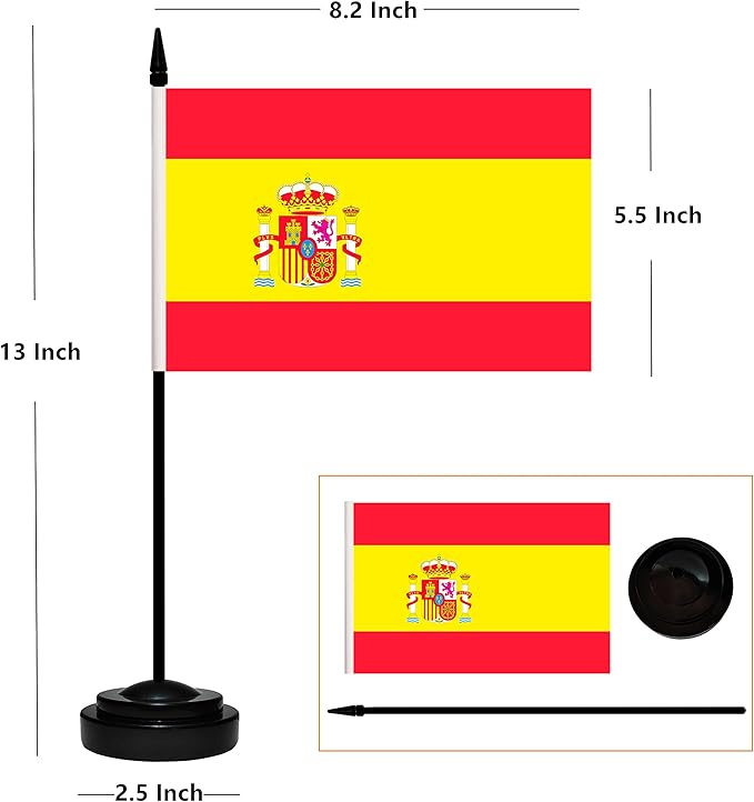 12 Pack Spain Desk Flags Set, Spanish Small Mini Table Office Flags - Image 2