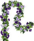 Floweroyal 2 Pack Artificial Flower Garlands 15.8FT Fake Rose Vines Silk by FloweroyalCrafts