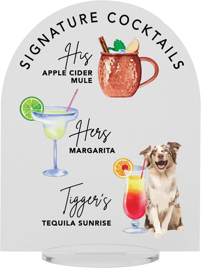 Pet Signature Drink Wedding Signs by Elation+Factory+Co.