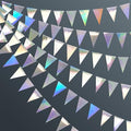 40Ft Iridescent Party Decorations Holographic Hanging Triangle Pennant Banner by pinkblume