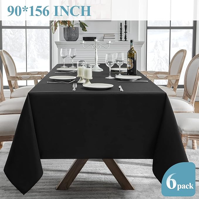 VidaFete Table Cloth 6 Pack 90 * 156inch Rectangle Tablecloth Polyester - Image 5