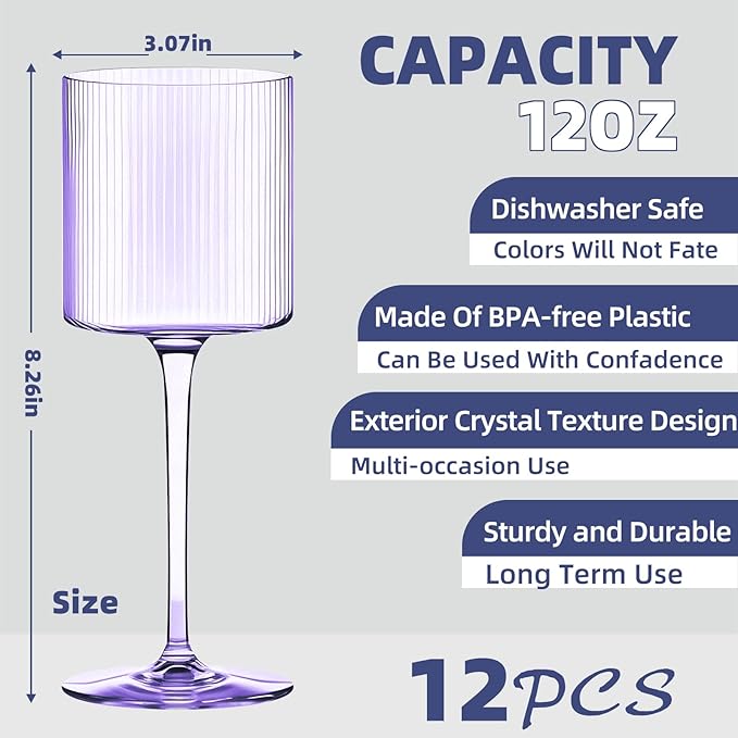 Plastic Goblets Wine Glasses - 12Oz Acrylic Wine Glasses Origami Unbreakable - Image 2